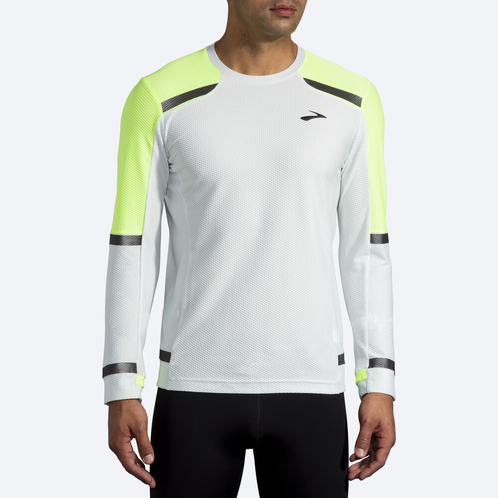 Brooks Carbonite Long Sleeve Férfi Póló Szürke | HU025481