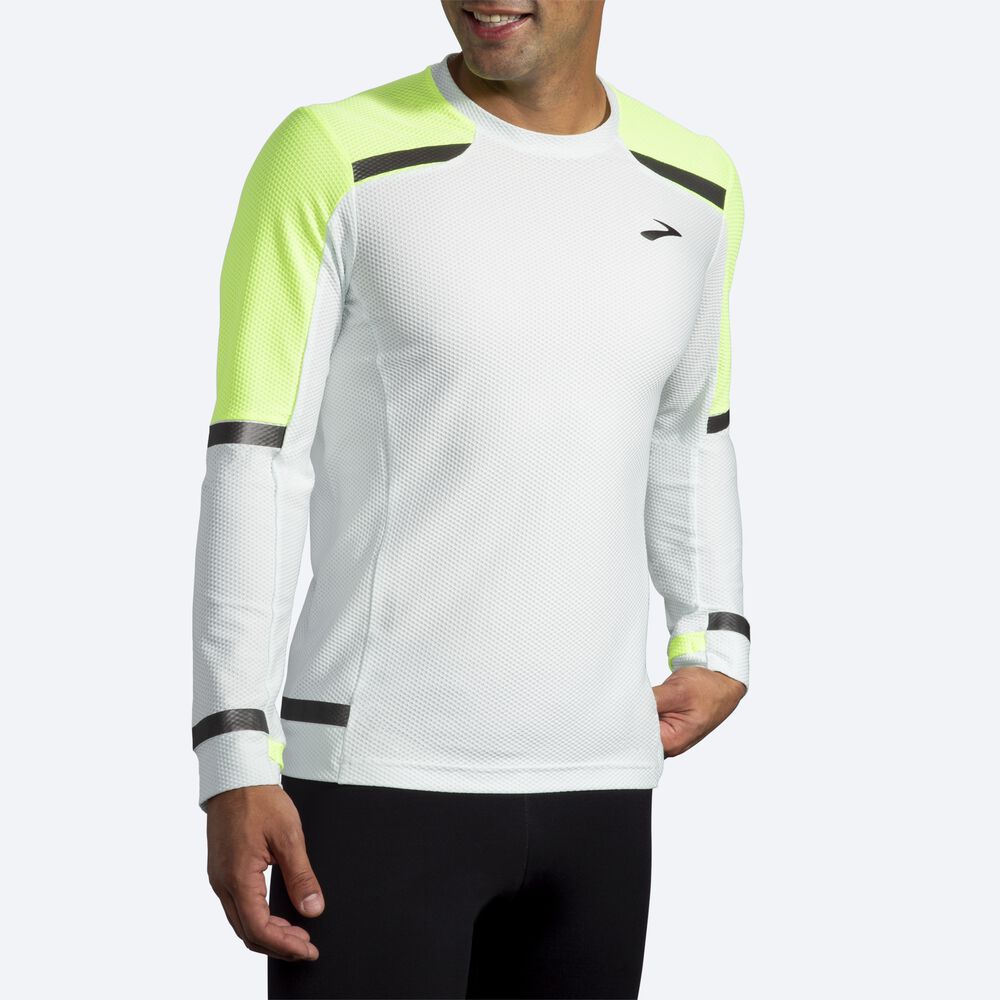 Brooks Carbonite Long Sleeve Férfi Póló Szürke | HU025481