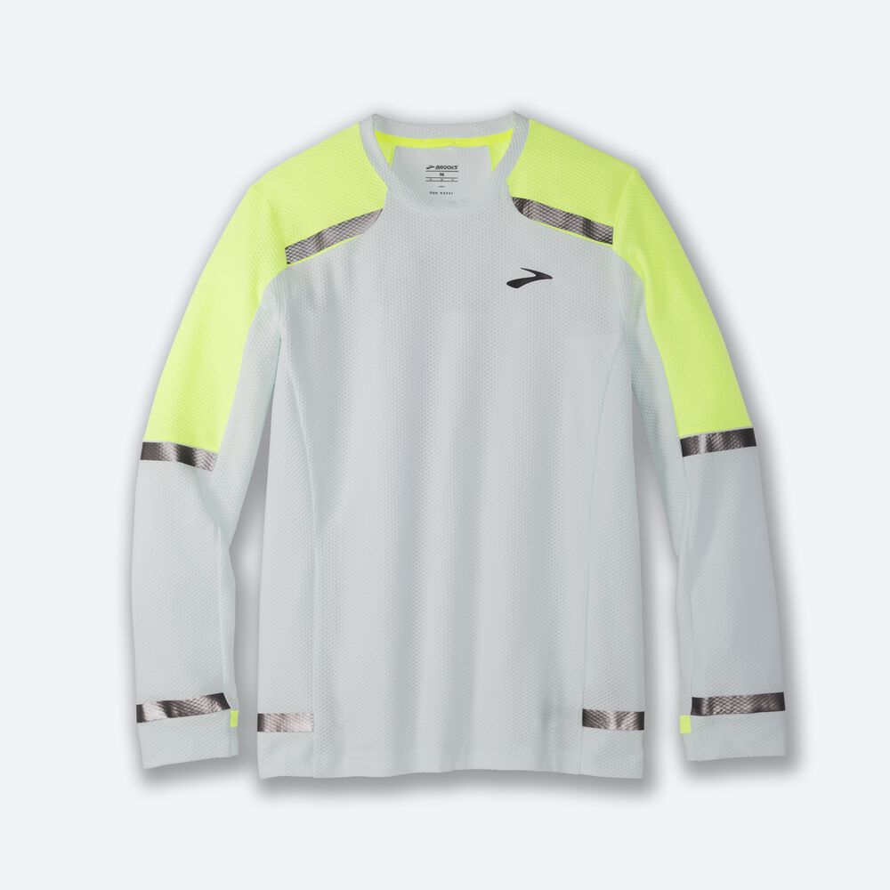 Brooks Carbonite Long Sleeve Férfi Póló Szürke | HU025481