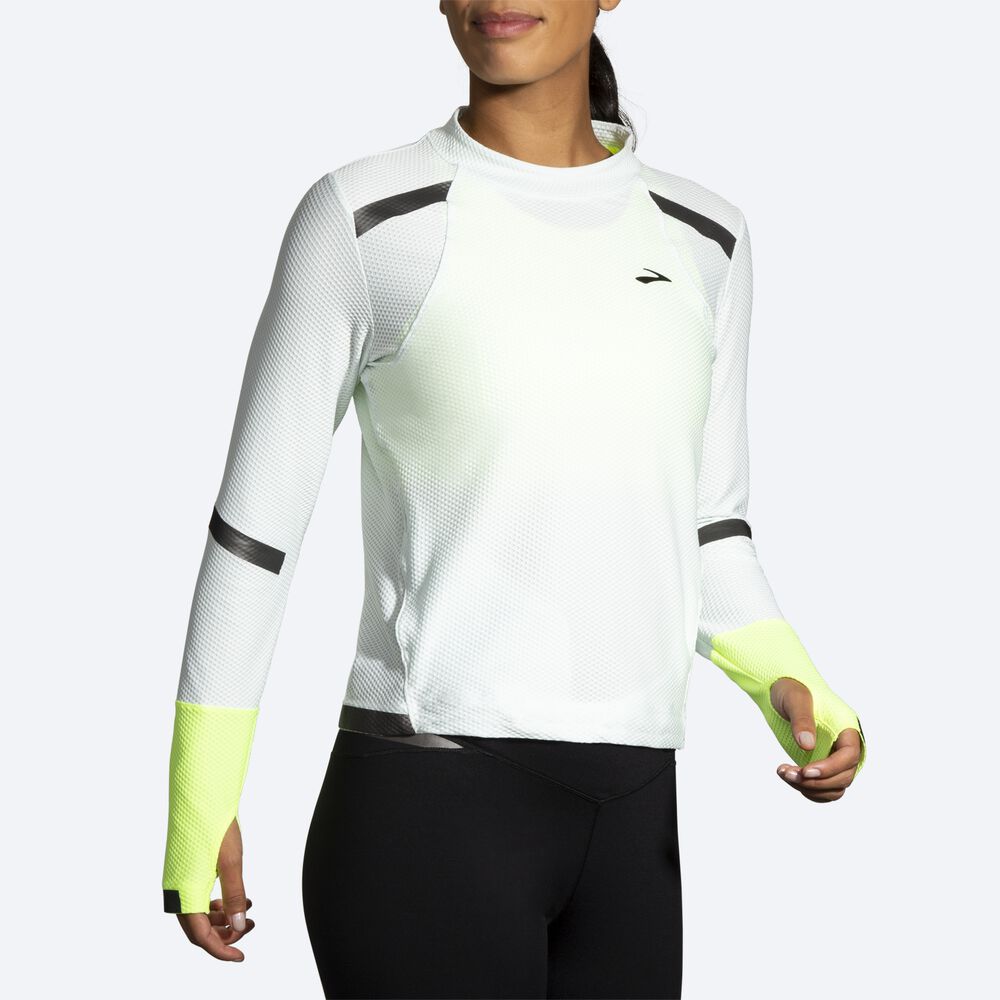 Brooks Carbonite Long Sleeve Női Póló Szürke | HU982501