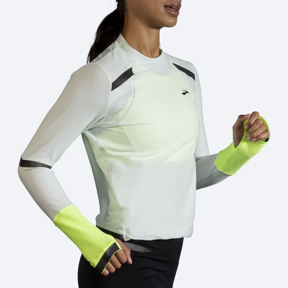 Brooks Carbonite Long Sleeve Női Póló Szürke | HU982501