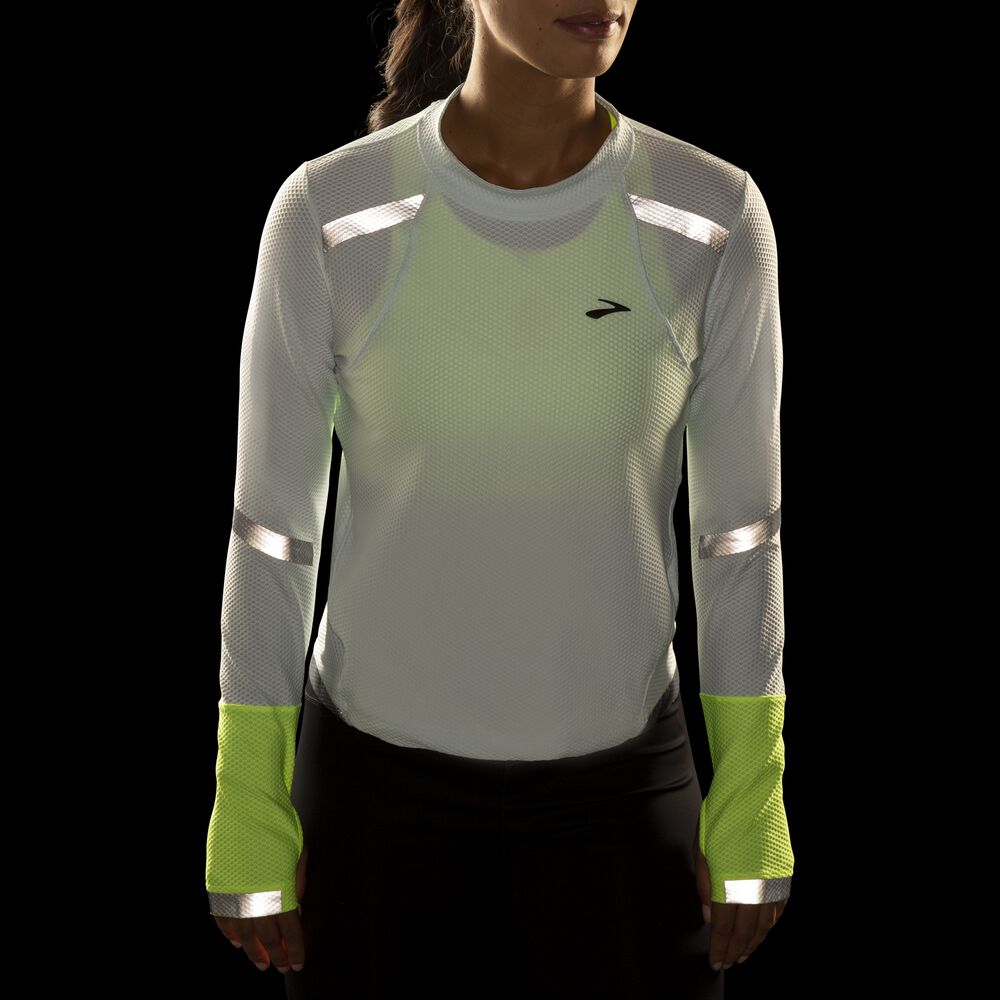 Brooks Carbonite Long Sleeve Női Póló Szürke | HU982501