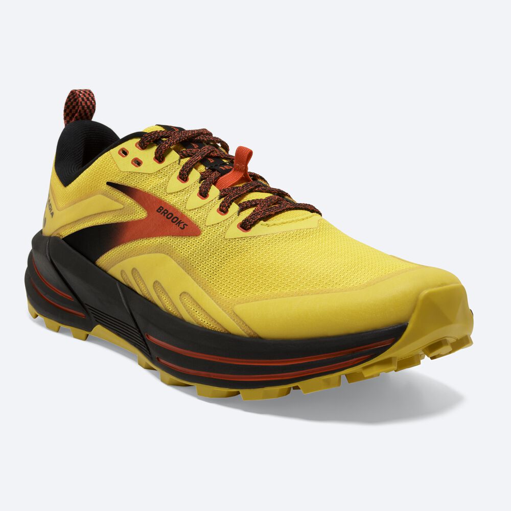 Brooks Cascadia 16 Férfi Terepfutó Cipő Sárga/Fekete | HU129584