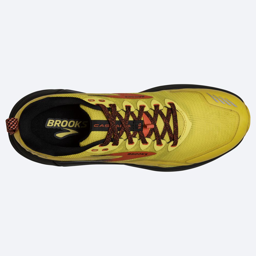 Brooks Cascadia 16 Férfi Terepfutó Cipő Sárga/Fekete | HU129584