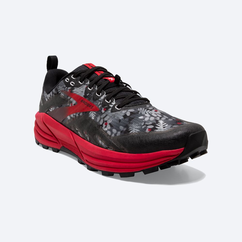 Brooks Cascadia 16 Férfi Terepfutó Cipő Fekete/Szürke/Piros | HU798026