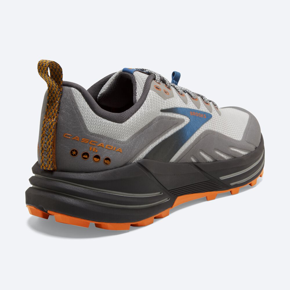 Brooks Cascadia 16 Férfi Terepfutó Cipő Szürke/Narancssárga | HU825946