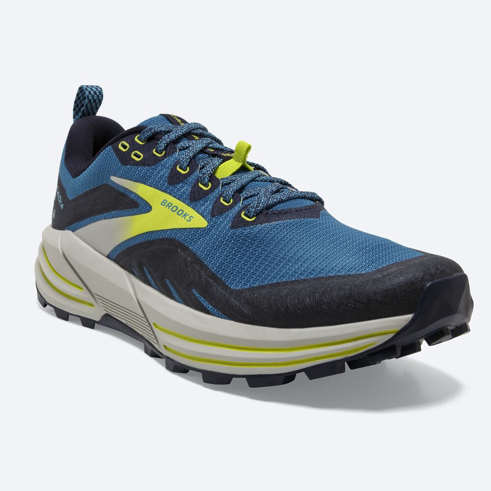 Brooks Cascadia 16 Férfi Terepfutó Cipő Kék/Sötétkék/Világos Zöld | HU935761