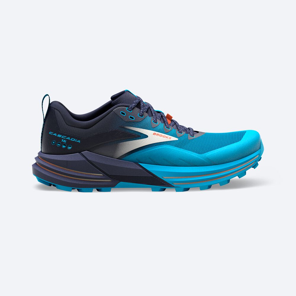 Brooks Cascadia 16 Férfi Terepfutó Cipő Sötétkék/Kék | HU968345