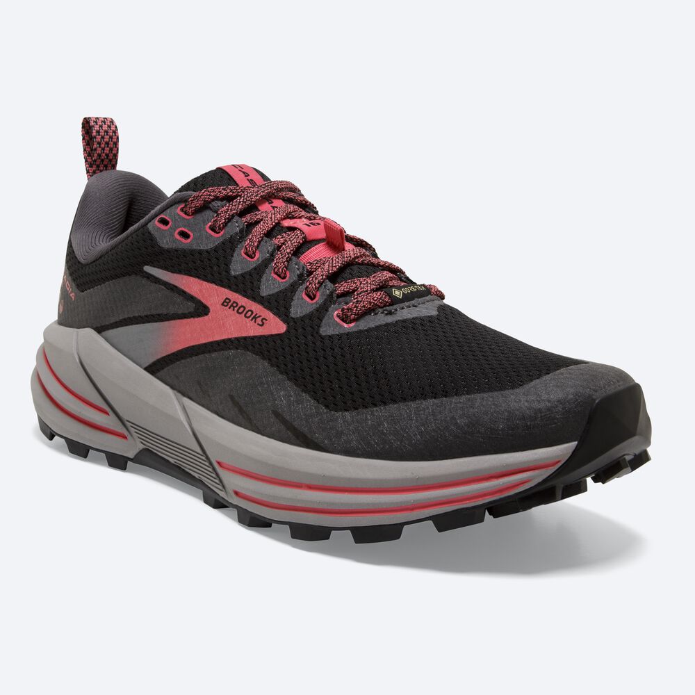 Brooks Cascadia 16 GTX Női Terepfutó Cipő Fekete/Korall | HU871402