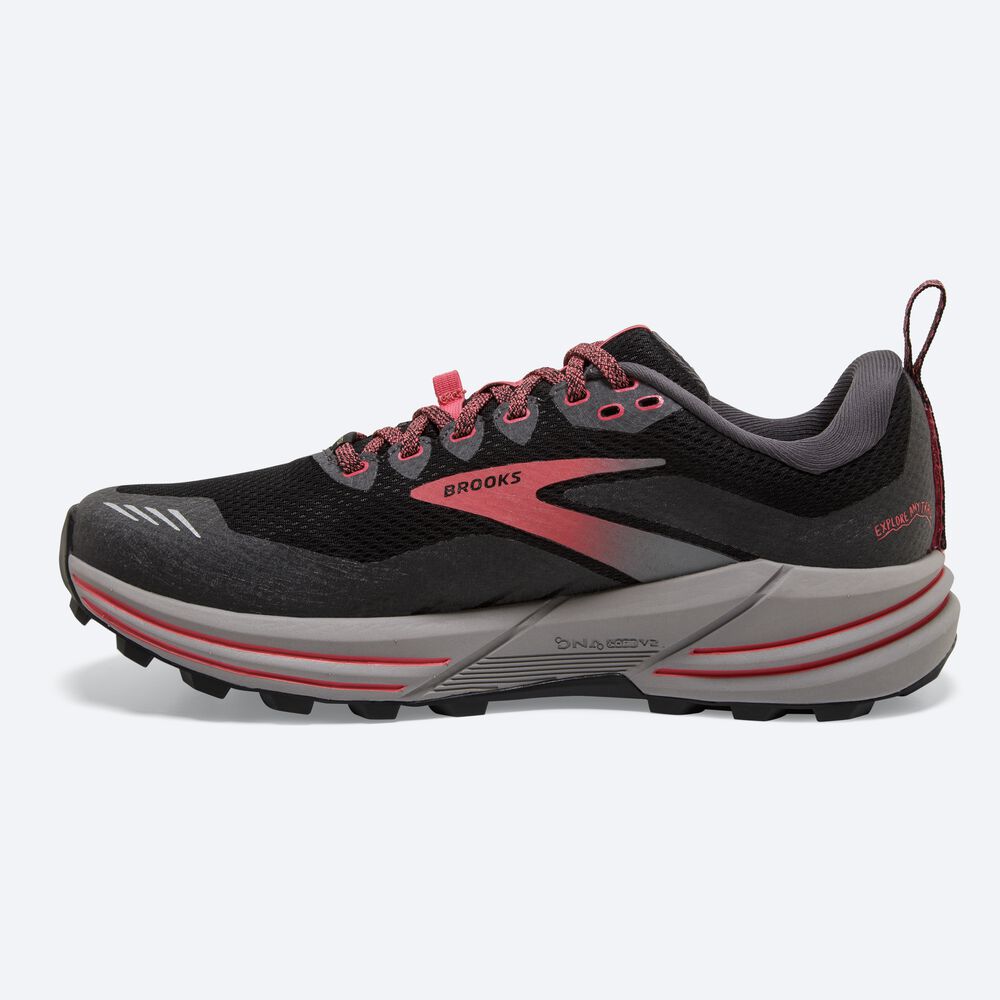 Brooks Cascadia 16 GTX Női Terepfutó Cipő Fekete/Korall | HU871402