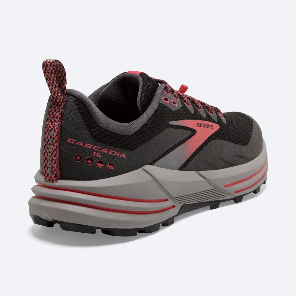 Brooks Cascadia 16 GTX Női Terepfutó Cipő Fekete/Korall | HU871402