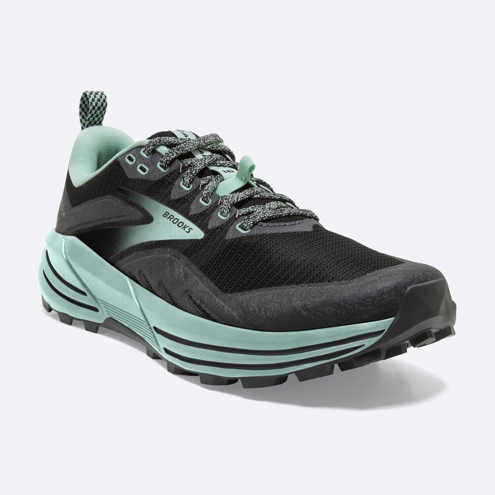 Brooks Cascadia 16 Női Terepfutó Cipő Fekete/Zöld | HU385960