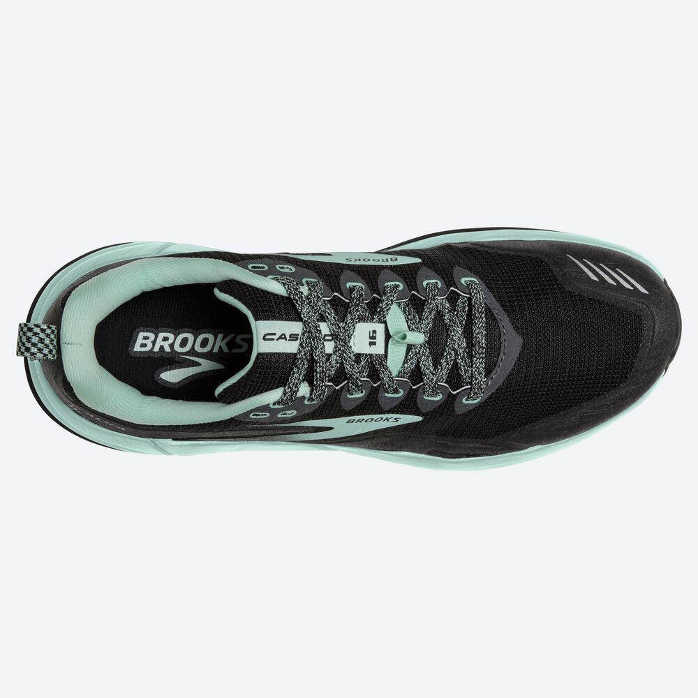 Brooks Cascadia 16 Női Terepfutó Cipő Fekete/Zöld | HU385960