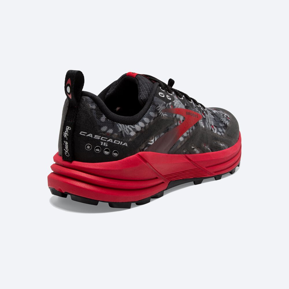 Brooks Cascadia 16 Női Terepfutó Cipő Fekete/Szürke/Piros | HU492608