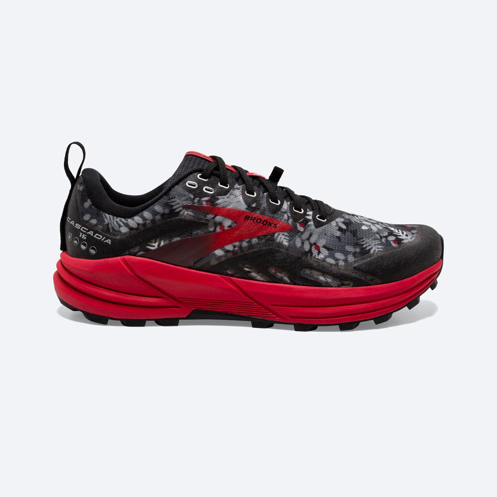 Brooks Cascadia 16 Női Terepfutó Cipő Fekete/Szürke/Piros | HU492608