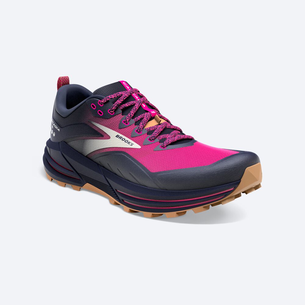 Brooks Cascadia 16 Női Terepfutó Cipő Sötétkék/Rózsaszín | HU835294