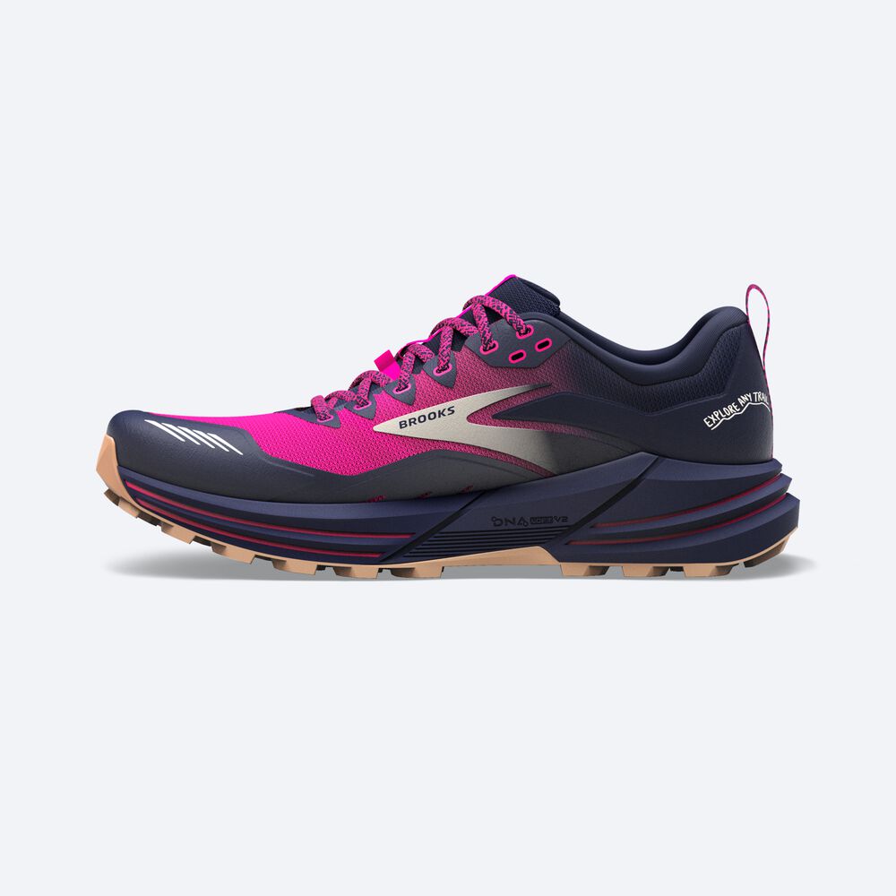 Brooks Cascadia 16 Női Terepfutó Cipő Sötétkék/Rózsaszín | HU835294