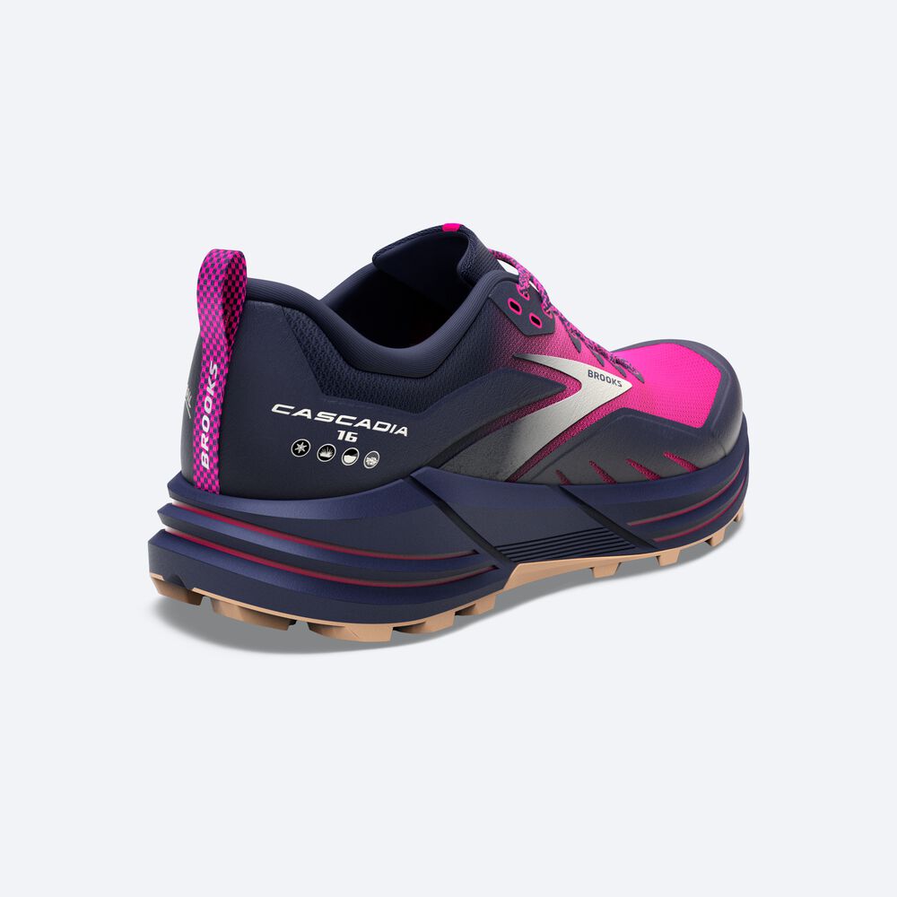 Brooks Cascadia 16 Női Terepfutó Cipő Sötétkék/Rózsaszín | HU835294