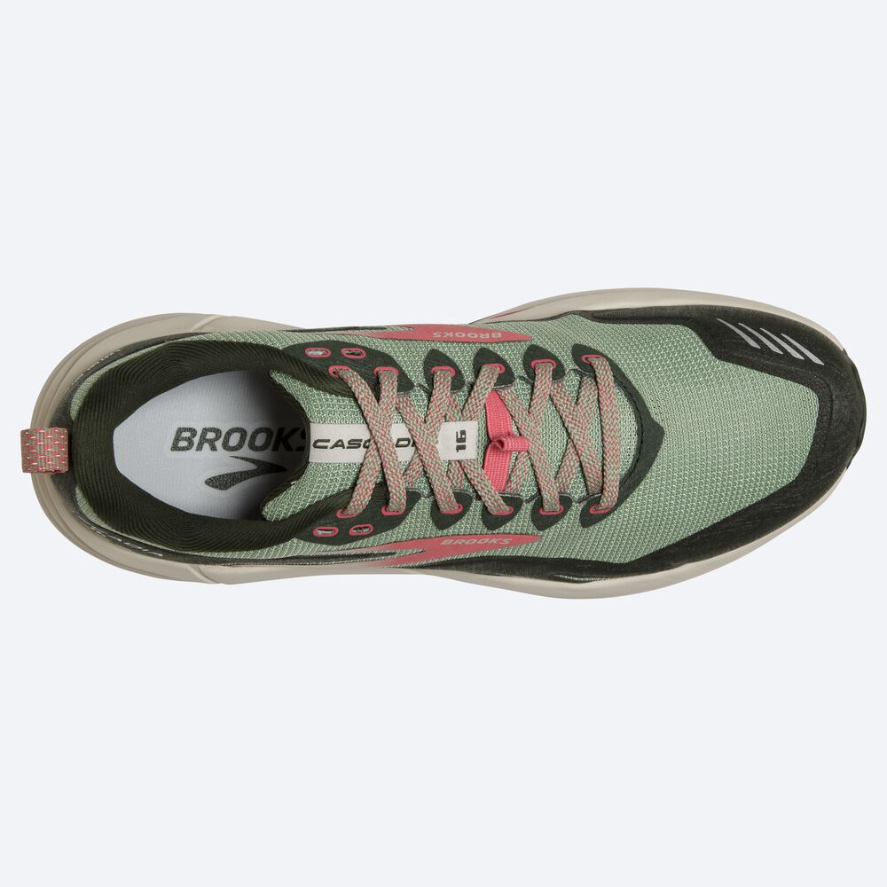 Brooks Cascadia 16 Női Terepfutó Cipő Zöld/Korall | HU406931