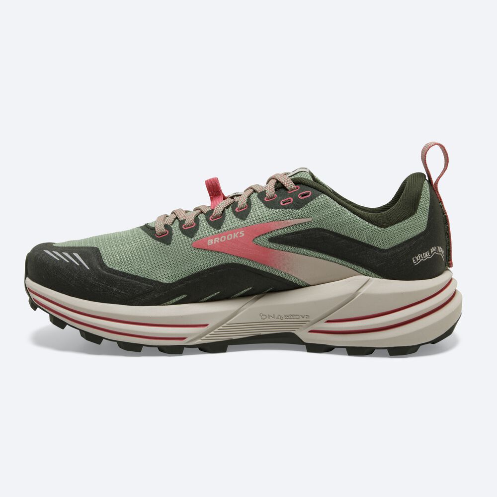 Brooks Cascadia 16 Női Terepfutó Cipő Zöld/Korall | HU406931