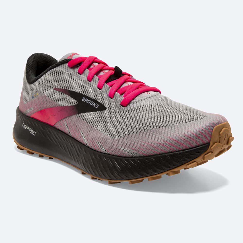 Brooks Catamount Női Terepfutó Cipő Szürke/Rózsaszín/Fekete | HU856243