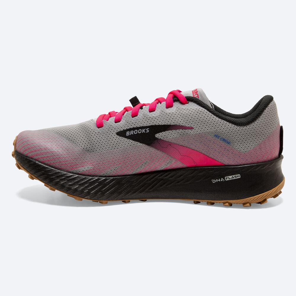 Brooks Catamount Női Terepfutó Cipő Szürke/Rózsaszín/Fekete | HU856243