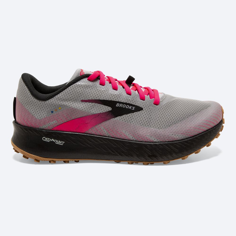 Brooks Catamount Női Terepfutó Cipő Szürke/Rózsaszín/Fekete | HU856243