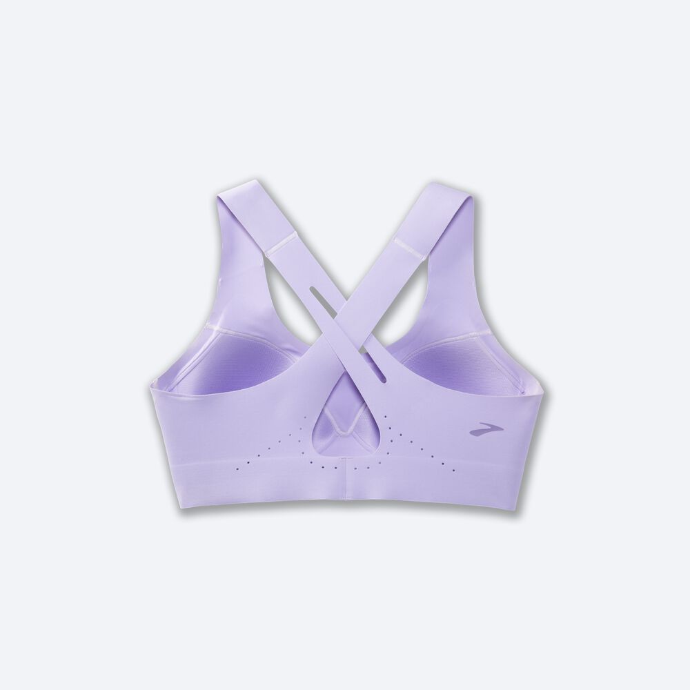 Brooks Dare Crossback Run Bra 2.0 Női Sportmelltartó Lila Szürke | HU138927