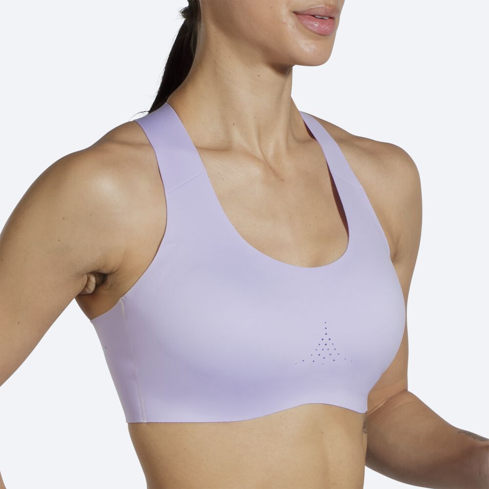 Brooks Dare Crossback Run Bra 2.0 Női Sportmelltartó Lila Szürke | HU138927