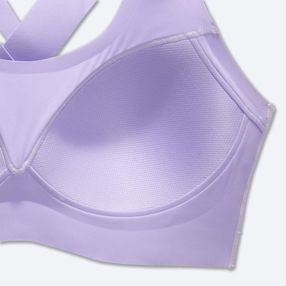 Brooks Dare Crossback Run Bra 2.0 Női Sportmelltartó Lila Szürke | HU138927