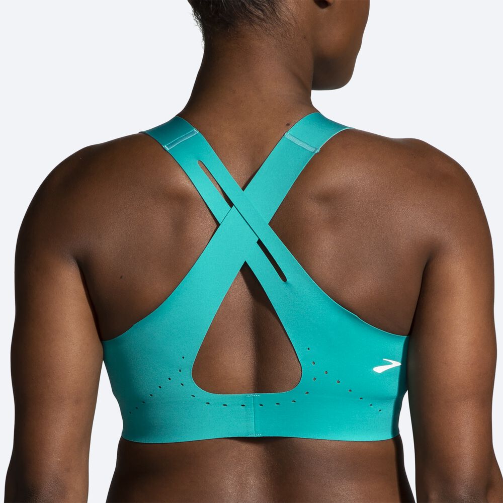 Brooks Dare Crossback Run Bra 2.0 Női Sportmelltartó Zöld | HU487069