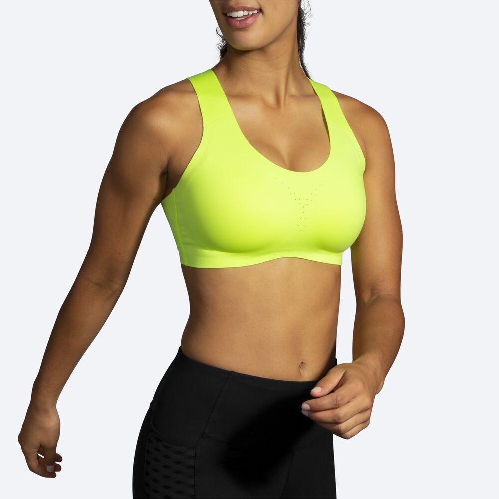 Brooks Dare Crossback Run Bra Női Sportmelltartó Sárga | HU067159