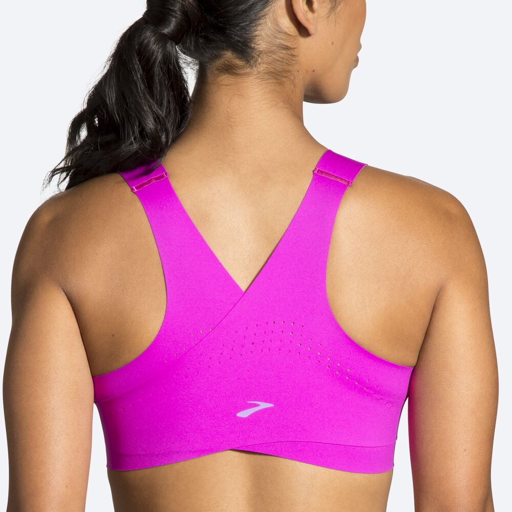 Brooks Dare Crossback Run Bra Női Sportmelltartó Rózsaszín/Lila | HU214830