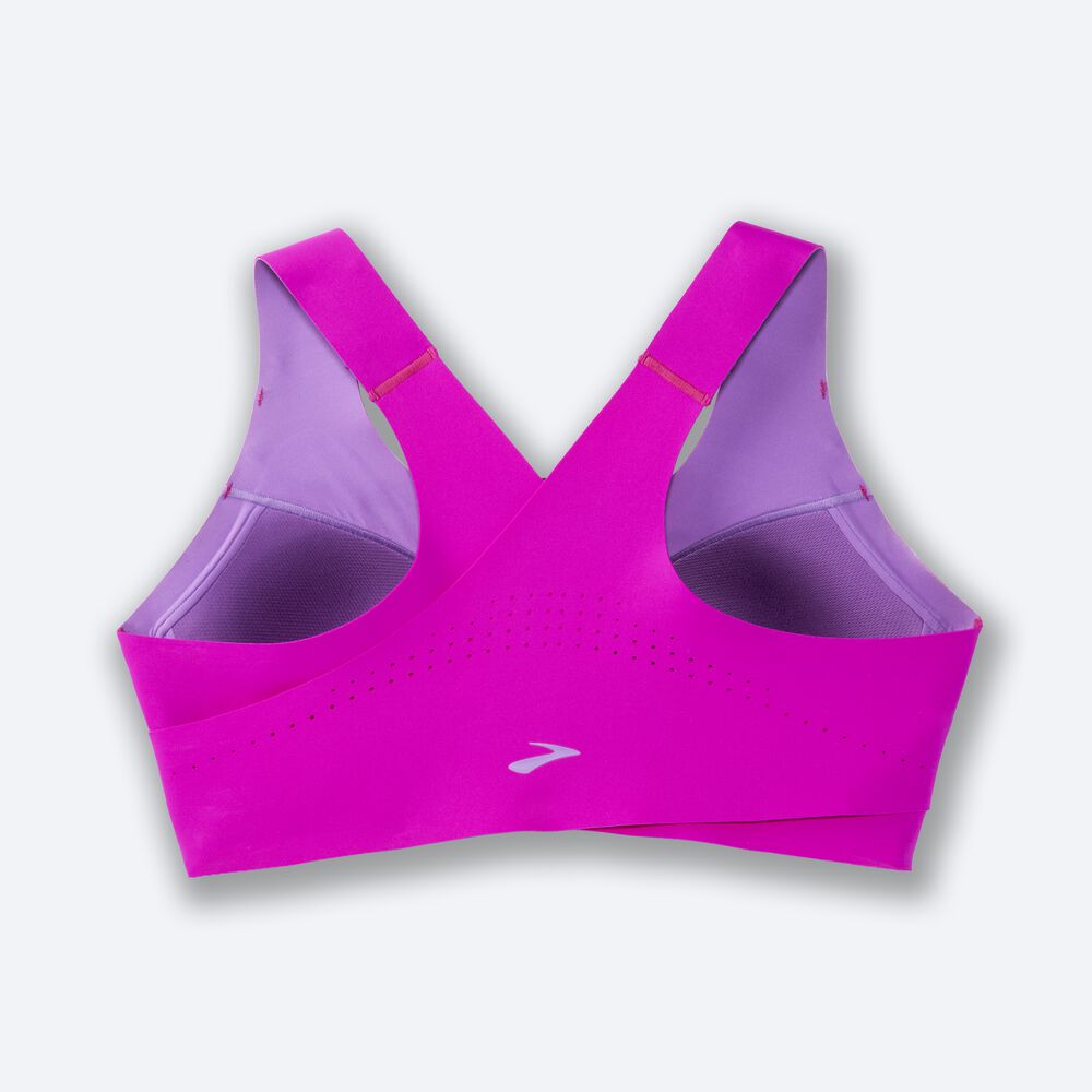 Brooks Dare Crossback Run Bra Női Sportmelltartó Rózsaszín/Lila | HU214830