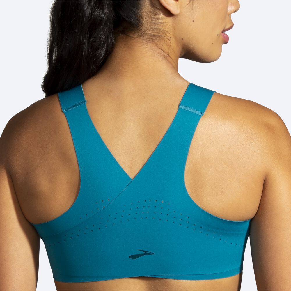 Brooks Dare Crossback Run Bra Női Sportmelltartó Kék | HU285964