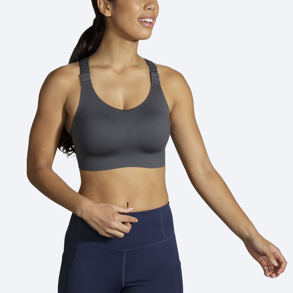 Brooks Dare Racerback Run Bra 2.0 Női Sportmelltartó Szürke | HU538192