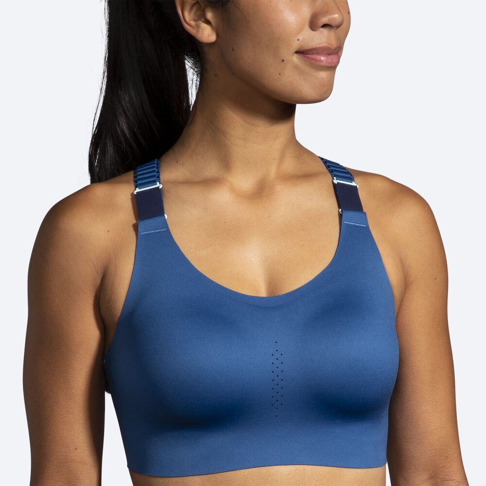 Brooks Dare Racerback Run Bra 2.0 Női Sportmelltartó Kék/Sötétkék | HU679018