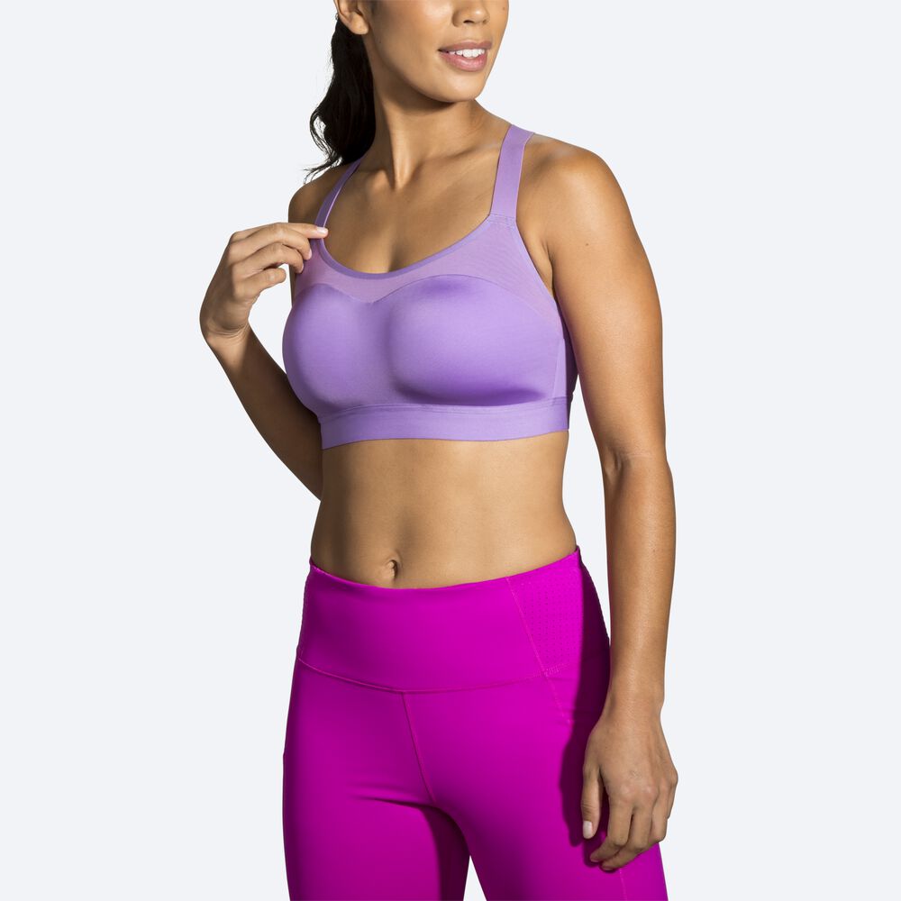 Brooks Dare Racerback Run Bra Női Sportmelltartó Lila | HU126539