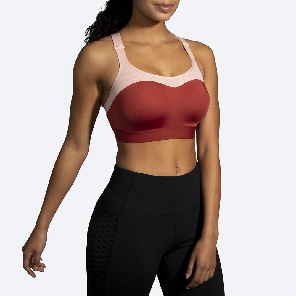 Brooks Dare Racerback Run Bra Női Sportmelltartó Rózsaszín | HU309145