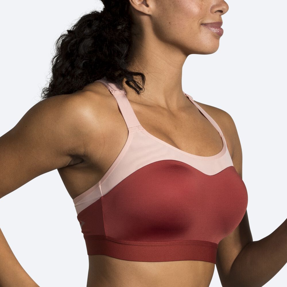 Brooks Dare Racerback Run Bra Női Sportmelltartó Rózsaszín | HU309145