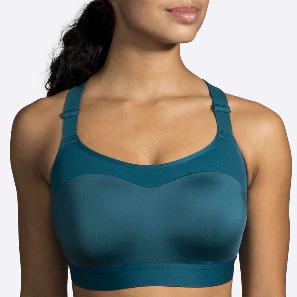 Brooks Dare Racerback Run Bra Női Sportmelltartó Mély/ Világos Zöld | HU506381