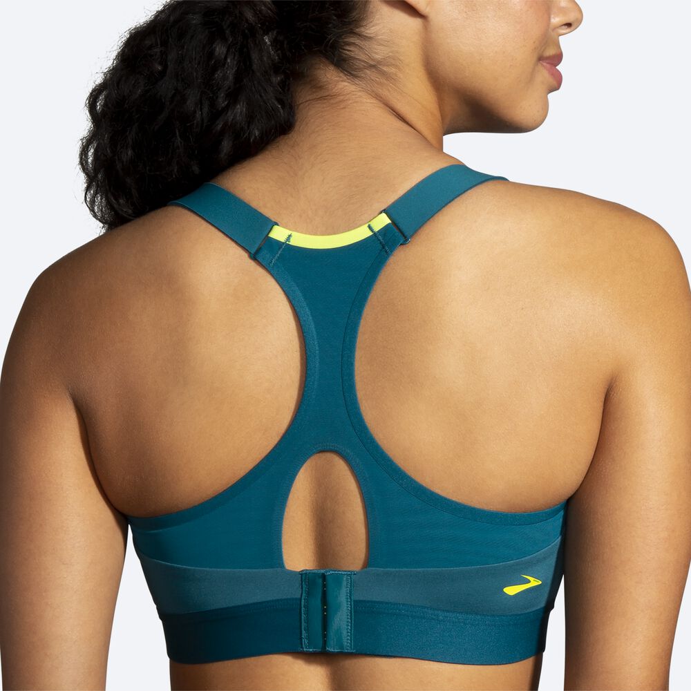 Brooks Dare Racerback Run Bra Női Sportmelltartó Mély/ Világos Zöld | HU506381