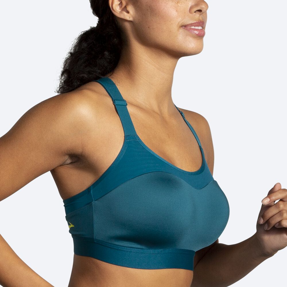 Brooks Dare Racerback Run Bra Női Sportmelltartó Mély/ Világos Zöld | HU506381