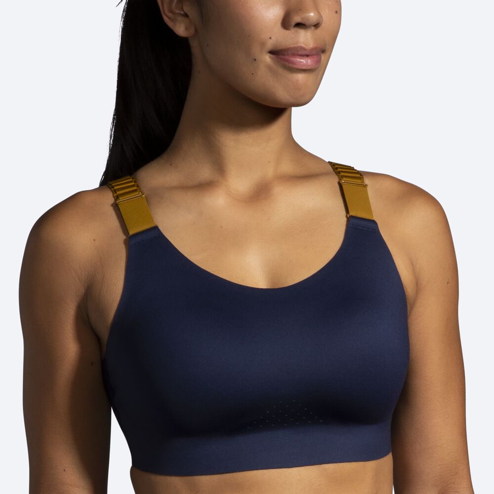 Brooks Dare Scoopback Run Bra 2.0 Női Sportmelltartó Sötétkék/Olivazöld/Kék | HU785416