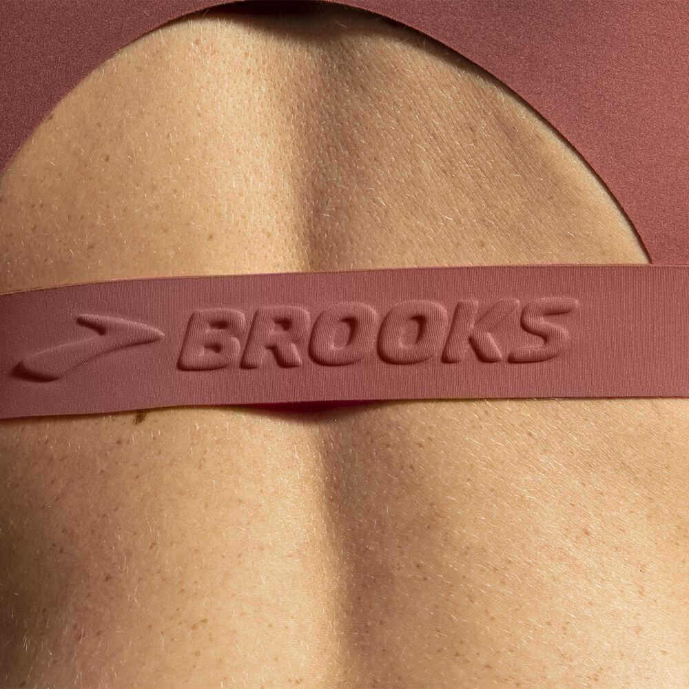 Brooks Dare V Neck Run Bra Női Sportmelltartó / Rózsaszín | HU364705