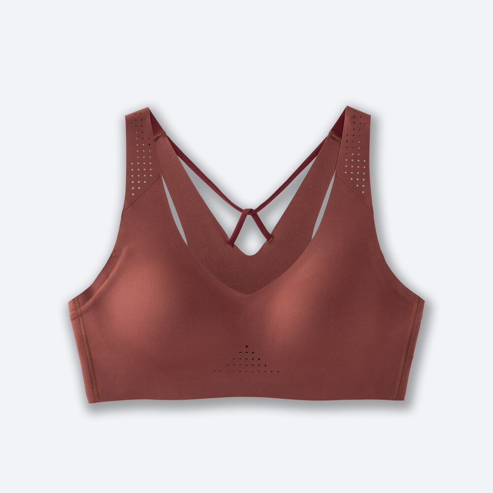 Brooks Dare V Neck Run Bra Női Sportmelltartó / Rózsaszín | HU364705