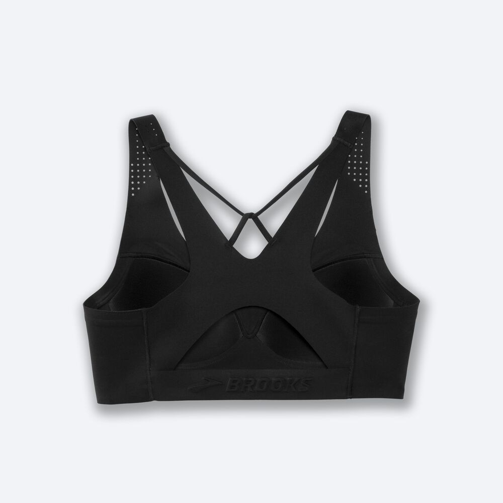 Brooks Dare V Neck Run Bra Női Sportmelltartó Fekete | HU502317