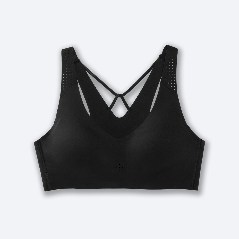 Brooks Dare V Neck Run Bra Női Sportmelltartó Fekete | HU502317