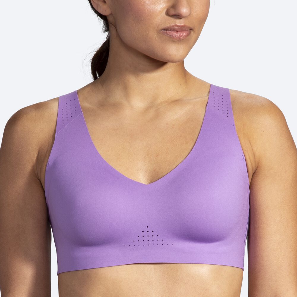 Brooks Dare V Neck Run Bra Női Sportmelltartó Lila | HU635128