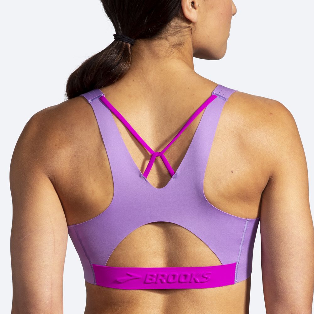 Brooks Dare V Neck Run Bra Női Sportmelltartó Lila | HU635128